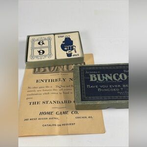 Vintage Collectable Bunco Card Game Original Box Copyright 1904 Home Game Co